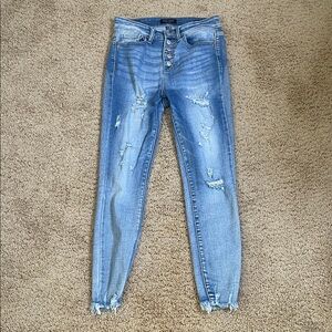 Judy Blue Light Blue Distressed Skinny Jeans size 3/26